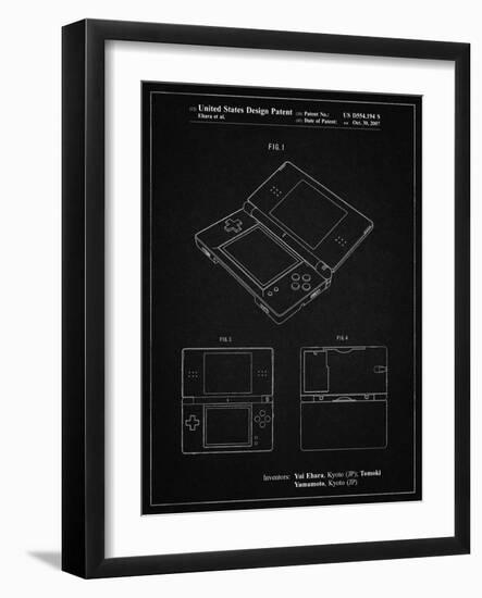 PP346-Vintage Black Nintendo DS Patent Poster-Cole Borders-Framed Giclee Print