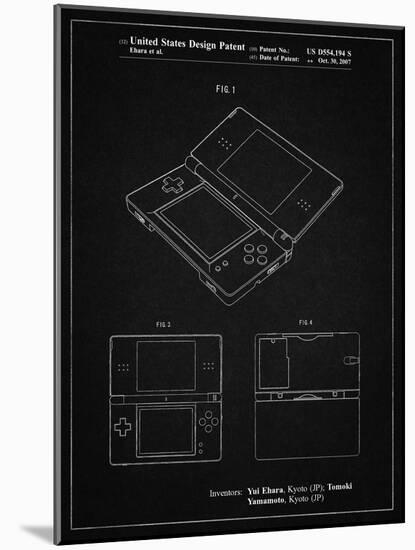 PP346-Vintage Black Nintendo DS Patent Poster-Cole Borders-Mounted Giclee Print