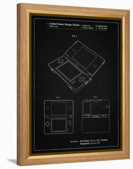 PP346-Vintage Black Nintendo DS Patent Poster-Cole Borders-Framed Premier Image Canvas