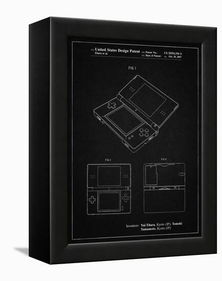 PP346-Vintage Black Nintendo DS Patent Poster-Cole Borders-Framed Premier Image Canvas