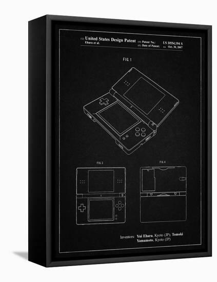 PP346-Vintage Black Nintendo DS Patent Poster-Cole Borders-Framed Premier Image Canvas