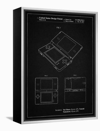PP346-Vintage Black Nintendo DS Patent Poster-Cole Borders-Framed Premier Image Canvas