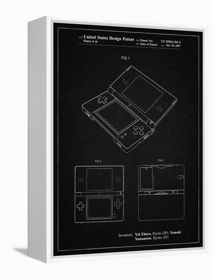 PP346-Vintage Black Nintendo DS Patent Poster-Cole Borders-Framed Premier Image Canvas