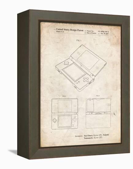 PP346-Vintage Parchment Nintendo DS Patent Poster-Cole Borders-Framed Premier Image Canvas