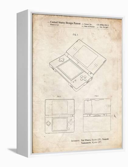 PP346-Vintage Parchment Nintendo DS Patent Poster-Cole Borders-Framed Premier Image Canvas