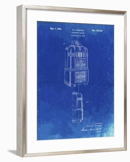 PP347-Faded Blueprint Jukebox Patent Poster-Cole Borders-Framed Giclee Print