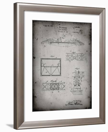 PP350-Faded Grey Golden Gate Bridge Patent Poster-Cole Borders-Framed Giclee Print