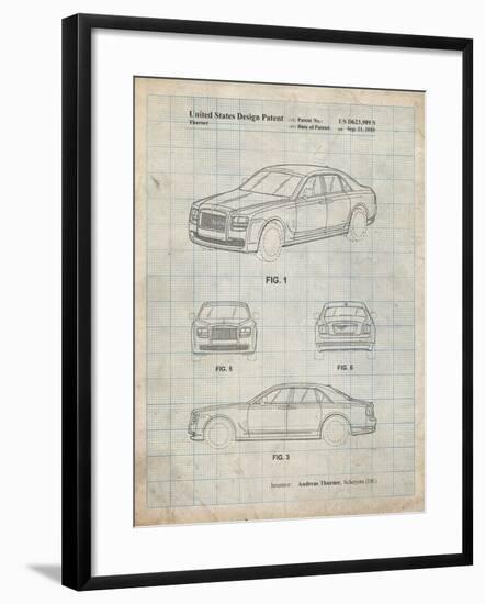 PP353-Antique Grid Parchment Bentley Phantom Patent Poster-Cole Borders-Framed Giclee Print