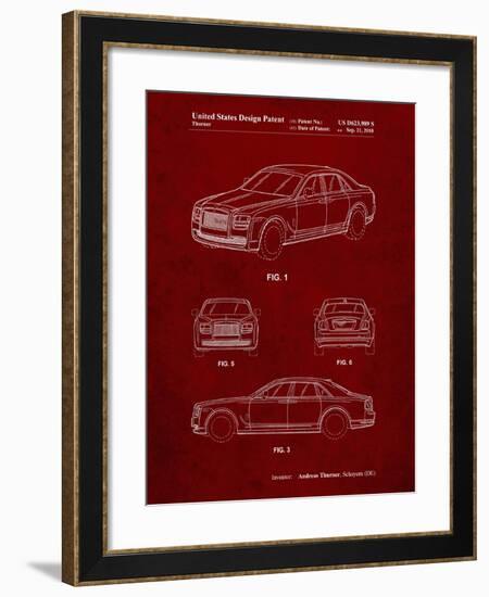 PP353-Burgundy Bentley Phantom Patent Poster-Cole Borders-Framed Giclee Print