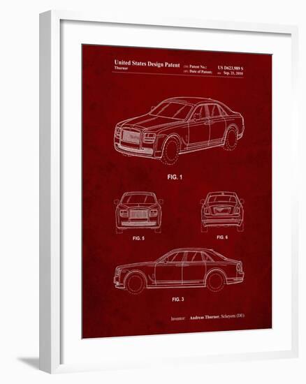 PP353-Burgundy Bentley Phantom Patent Poster-Cole Borders-Framed Giclee Print