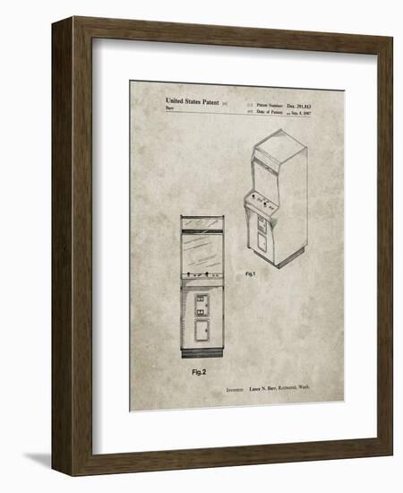 PP357-Sandstone Arcade Game Cabinet Front Figure Patent Poster-Cole Borders-Framed Giclee Print