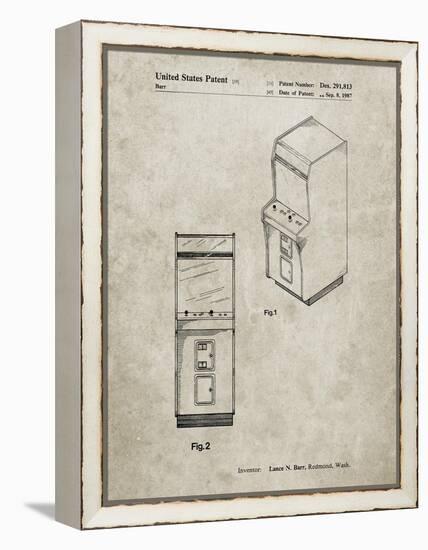 PP357-Sandstone Arcade Game Cabinet Front Figure Patent Poster-Cole Borders-Framed Premier Image Canvas