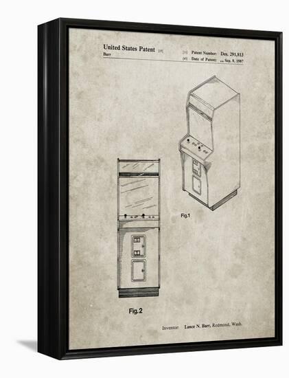 PP357-Sandstone Arcade Game Cabinet Front Figure Patent Poster-Cole Borders-Framed Premier Image Canvas