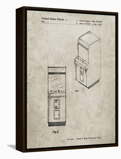 PP357-Sandstone Arcade Game Cabinet Front Figure Patent Poster-Cole Borders-Framed Premier Image Canvas