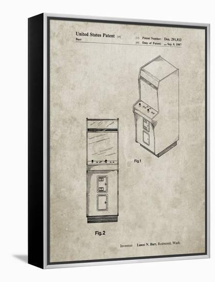 PP357-Sandstone Arcade Game Cabinet Front Figure Patent Poster-Cole Borders-Framed Premier Image Canvas