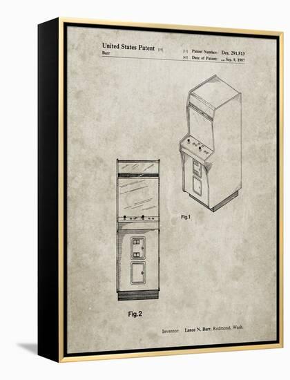 PP357-Sandstone Arcade Game Cabinet Front Figure Patent Poster-Cole Borders-Framed Premier Image Canvas