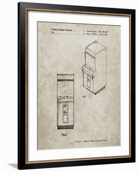 PP357-Sandstone Arcade Game Cabinet Front Figure Patent Poster-Cole Borders-Framed Giclee Print