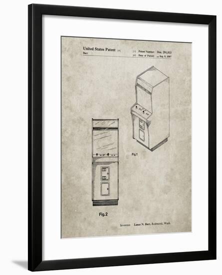 PP357-Sandstone Arcade Game Cabinet Front Figure Patent Poster-Cole Borders-Framed Giclee Print