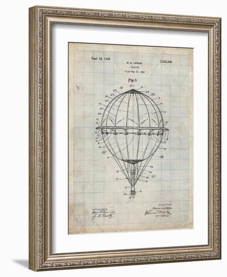 PP36 Antique Grid Parchment-Borders Cole-Framed Giclee Print