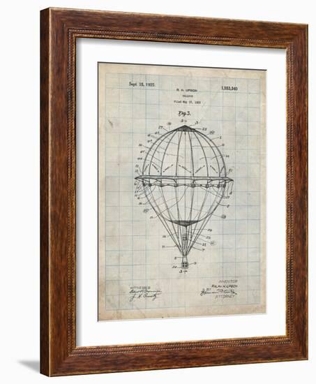 PP36 Antique Grid Parchment-Borders Cole-Framed Giclee Print