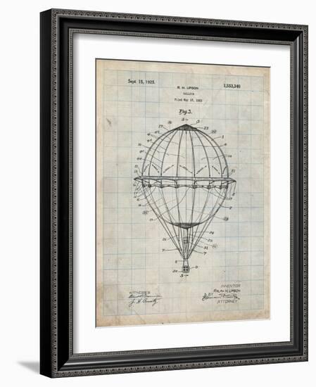 PP36 Antique Grid Parchment-Borders Cole-Framed Giclee Print