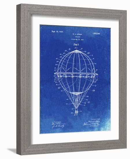 PP36 Faded Blueprint-Borders Cole-Framed Giclee Print