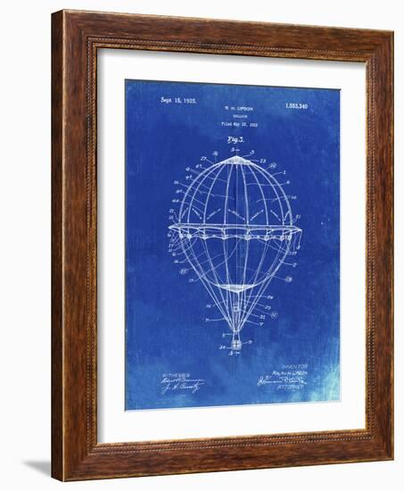 PP36 Faded Blueprint-Borders Cole-Framed Giclee Print