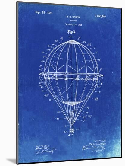PP36 Faded Blueprint-Borders Cole-Mounted Giclee Print