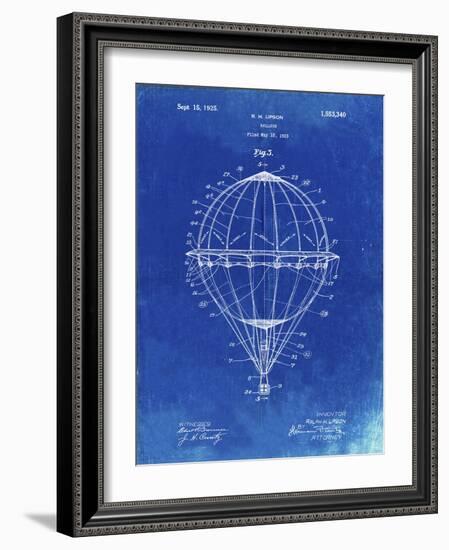 PP36 Faded Blueprint-Borders Cole-Framed Giclee Print