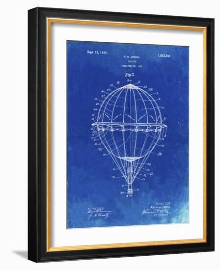 PP36 Faded Blueprint-Borders Cole-Framed Giclee Print