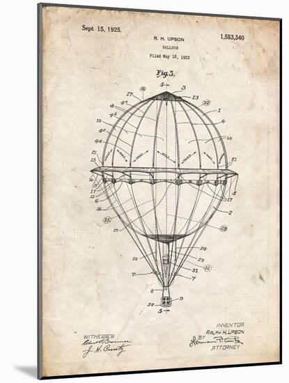 PP36 Vintage Parchment-Borders Cole-Mounted Giclee Print