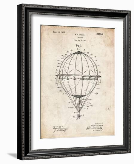 PP36 Vintage Parchment-Borders Cole-Framed Giclee Print