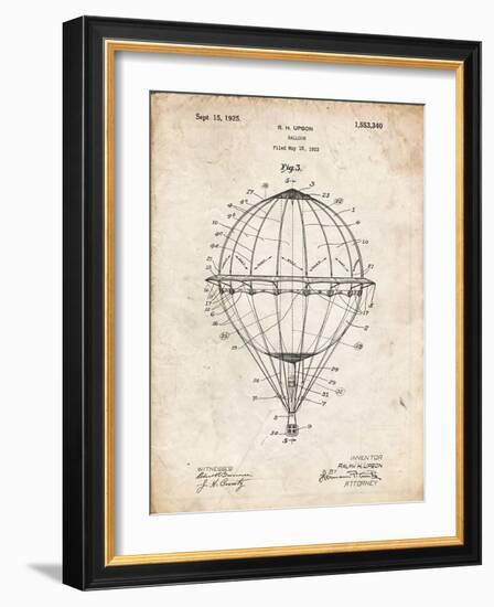 PP36 Vintage Parchment-Borders Cole-Framed Giclee Print