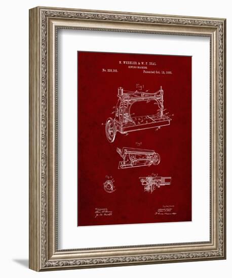 PP37 Burgundy-Borders Cole-Framed Giclee Print