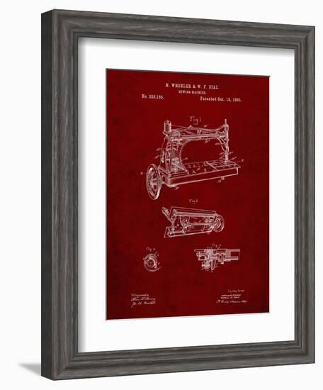 PP37 Burgundy-Borders Cole-Framed Giclee Print