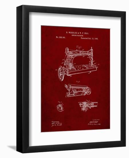 PP37 Burgundy-Borders Cole-Framed Giclee Print