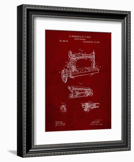 PP37 Burgundy-Borders Cole-Framed Giclee Print