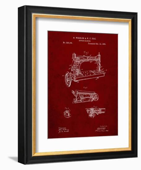 PP37 Burgundy-Borders Cole-Framed Giclee Print