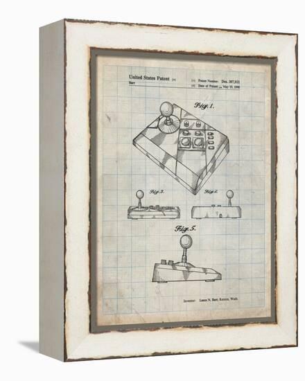 PP374-Antique Grid Parchment Nintendo Joystick Patent Poster-Cole Borders-Framed Premier Image Canvas