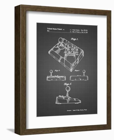 PP374-Black Grid Nintendo Joystick Patent Poster-Cole Borders-Framed Premium Giclee Print