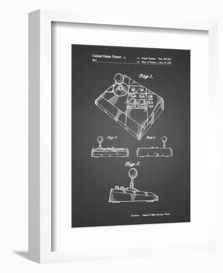 PP374-Black Grid Nintendo Joystick Patent Poster-Cole Borders-Framed Premium Giclee Print