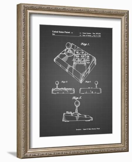 PP374-Black Grid Nintendo Joystick Patent Poster-Cole Borders-Framed Giclee Print