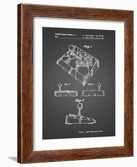 PP374-Black Grid Nintendo Joystick Patent Poster-Cole Borders-Framed Giclee Print