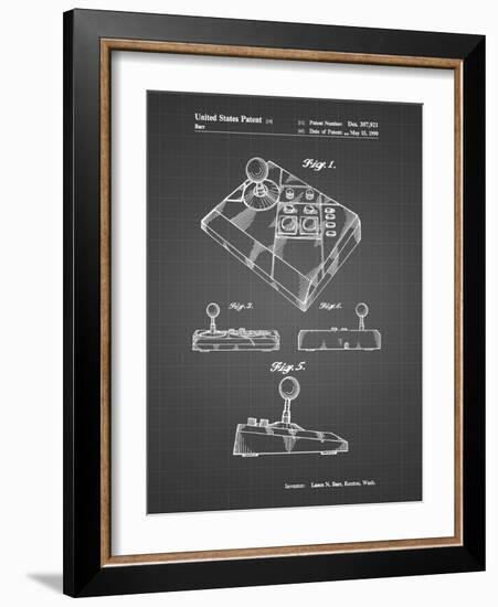 PP374-Black Grid Nintendo Joystick Patent Poster-Cole Borders-Framed Giclee Print