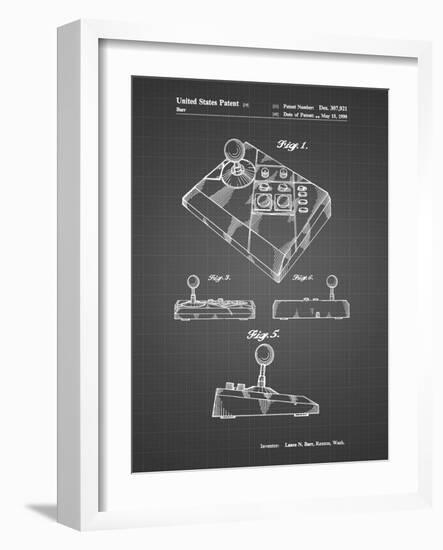 PP374-Black Grid Nintendo Joystick Patent Poster-Cole Borders-Framed Giclee Print