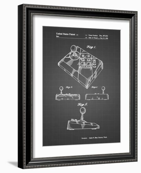 PP374-Black Grid Nintendo Joystick Patent Poster-Cole Borders-Framed Giclee Print