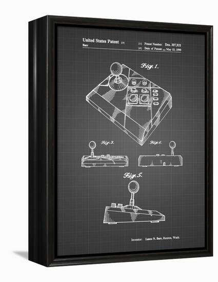 PP374-Black Grid Nintendo Joystick Patent Poster-Cole Borders-Framed Premier Image Canvas