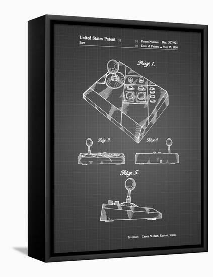 PP374-Black Grid Nintendo Joystick Patent Poster-Cole Borders-Framed Premier Image Canvas