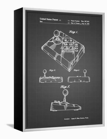 PP374-Black Grid Nintendo Joystick Patent Poster-Cole Borders-Framed Premier Image Canvas