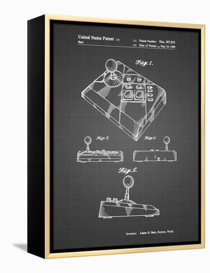 PP374-Black Grid Nintendo Joystick Patent Poster-Cole Borders-Framed Premier Image Canvas